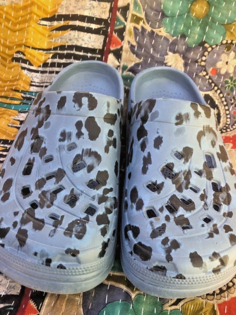 Esmara Garden Clog Blue spotted Comfort Sandal Women Size 8.5 Slip On